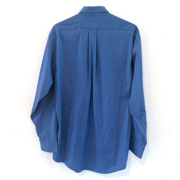 Van Heusen Mens Collared Button Down Long- Sleeve Shirt Blue Large - 16 34/35 - Picture 2 of 11